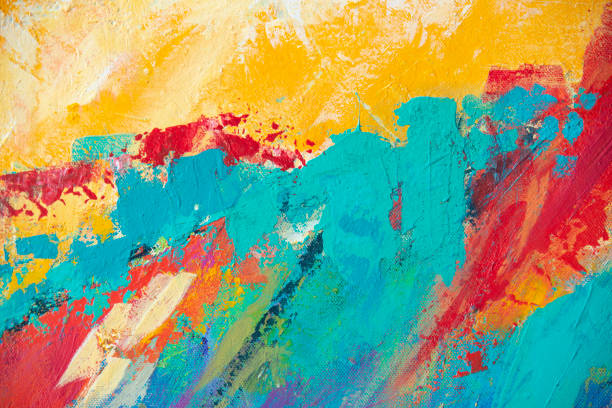 istock Fine Art Abstract Painting Background with Brush Strokes 1257310963