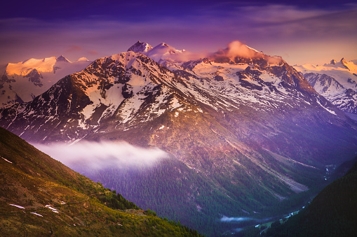 Alpine landscape: Diavolezza and Piz Bernina – Engadine – Switzerland