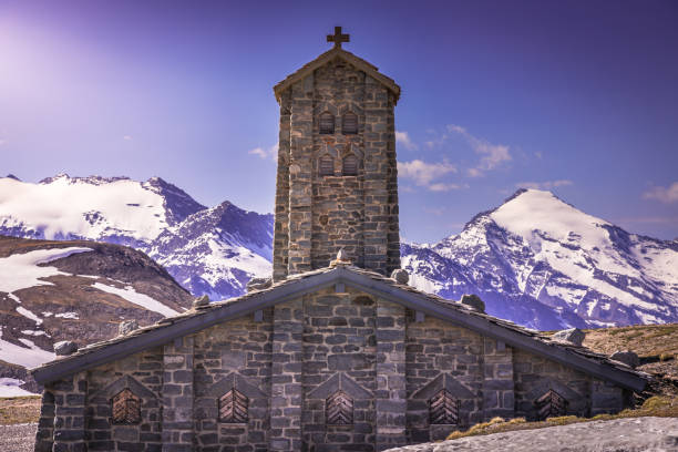 istock Stone chapel in Col de l'Iseran mountain pass - French alps 1257314283