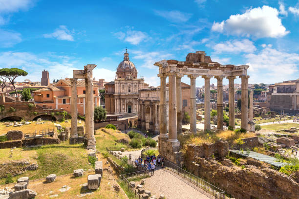 istock Ancient ruins of Forum in Rome 1257316635