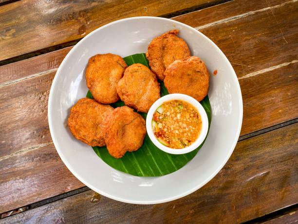 istock Fried Fish Cakes or Tod Man Pla Thai food 1257317511