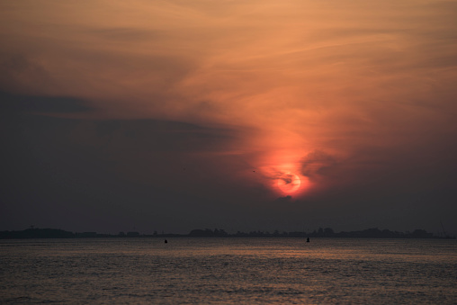 USA, Sunrise - Dawn, Beach, Sea, Above