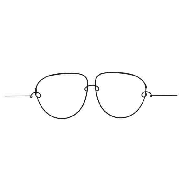 ręcznie rysowane okulary doodle ikona z kreskówki stylu sztuki linii - human eye glass eyesight sunglasses stock illustrations