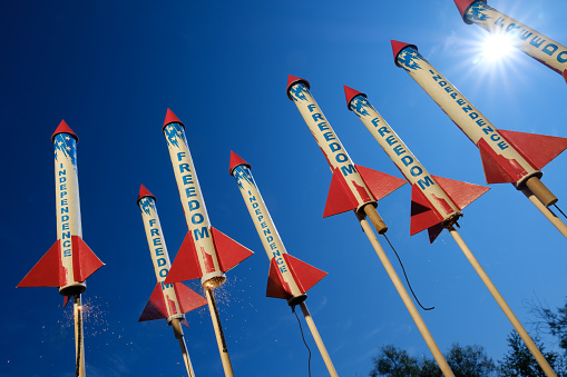 Hand made rockets with American symbol