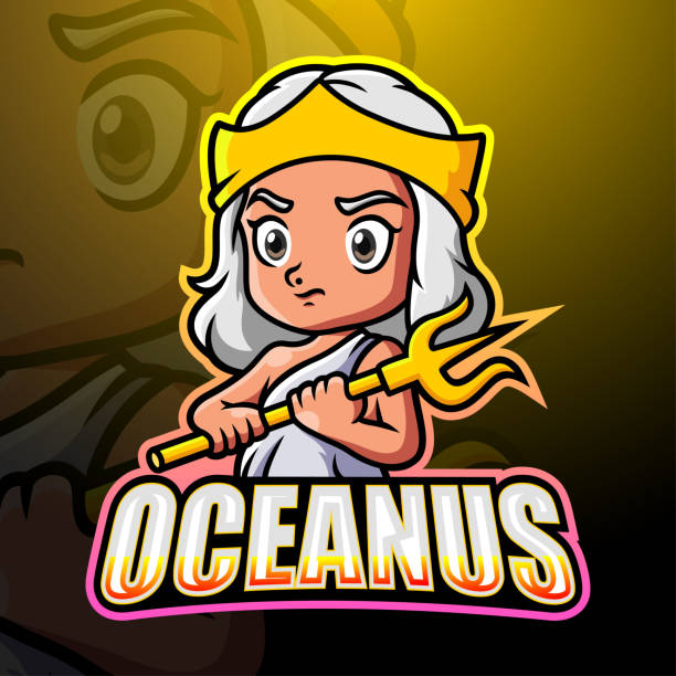 illustrations, cliparts, dessins animés et icônes de illustration d’esport de mascotte d’oceanus - trisula