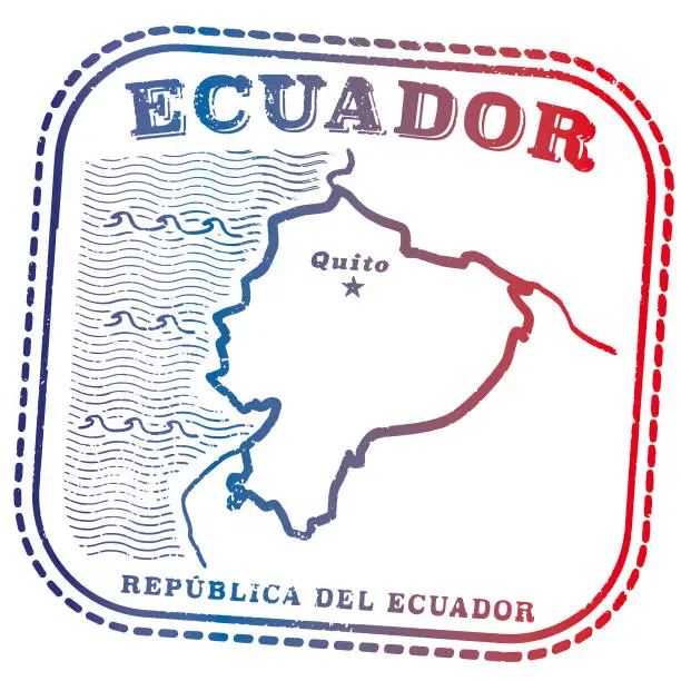 Vector illustration of Ecuador Travel Passport Stamp