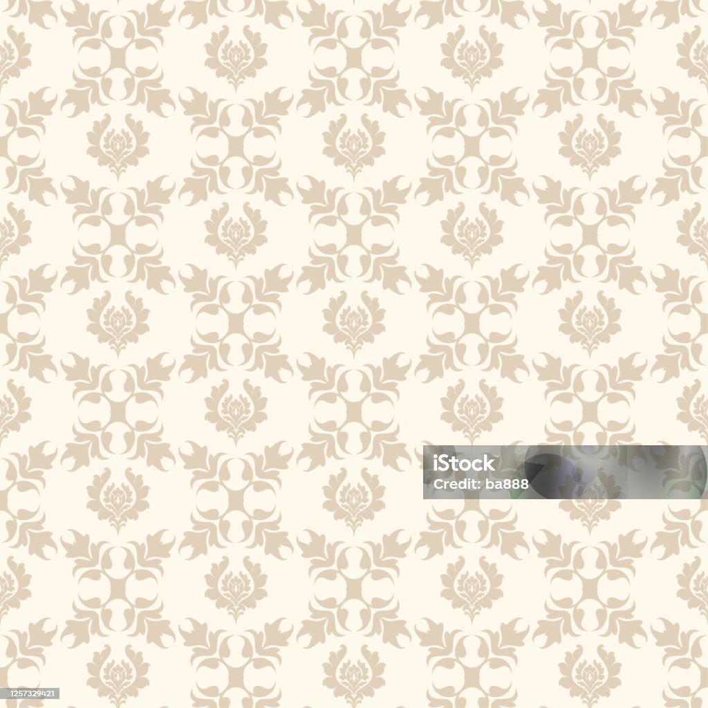 Ornament Background Pattern Beige Texture Wallpaper Seamless Damask Pattern  For Fabric Tiles Interior Design Or Wallpaper Background Vector Image Stock  Illustration - Download Image Now - iStock