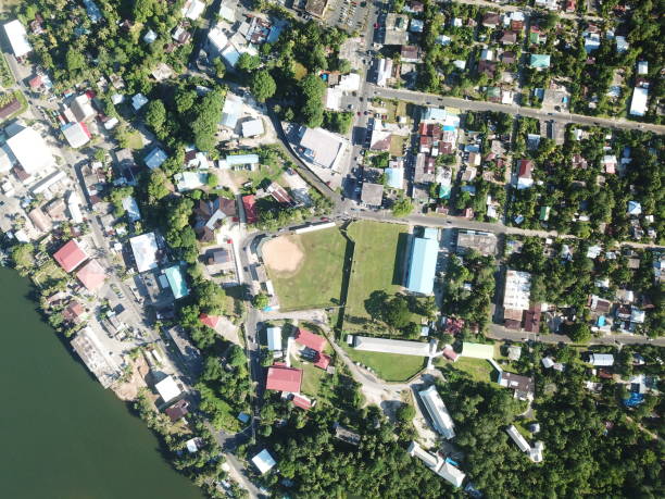 Kolonia town aerial view in Pohnpei, Micronesia