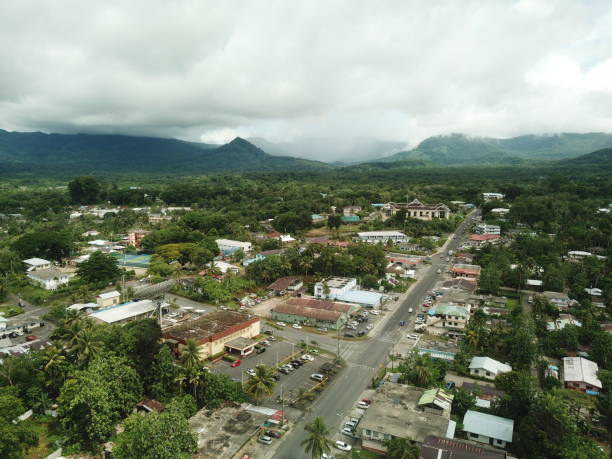 istock Kolonia town aerial view in Pohnpei, Micronesia 1257329745