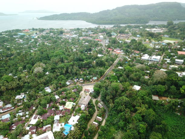 Kolonia town aerial view in Pohnpei, Micronesia