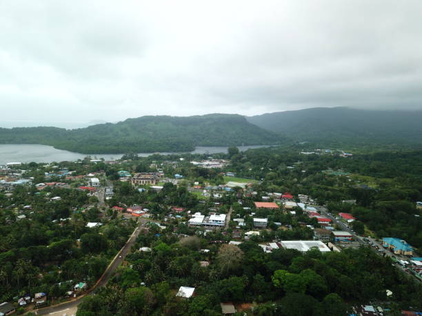 istock Kolonia town aerial view in Pohnpei, Micronesia 1257330805