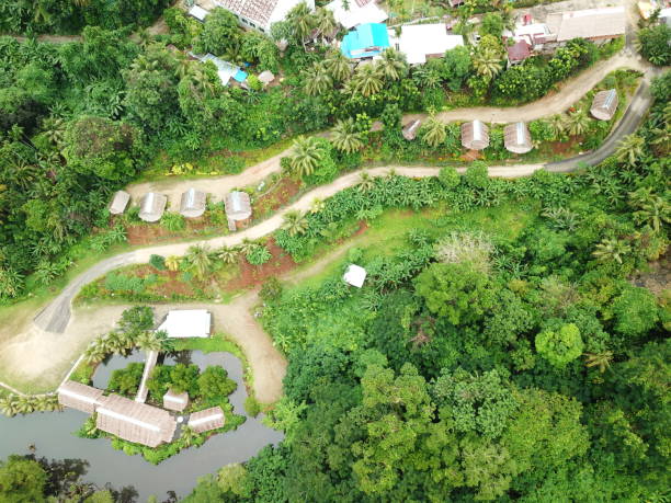 Kolonia town aerial view in Pohnpei, Micronesia
