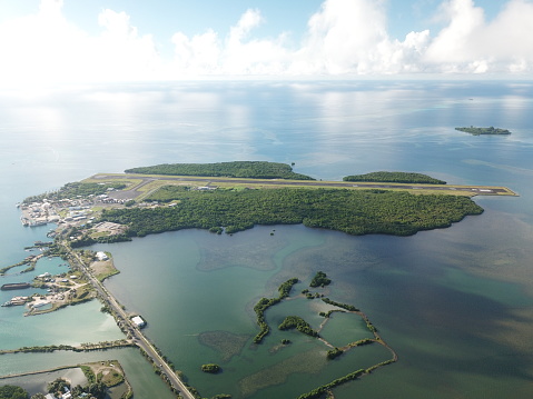 Kolonia town aerial view in Pohnpei, Micronesia（Federated States of Micronesia）