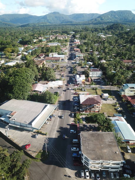 Kolonia town aerial view in Pohnpei, Micronesia