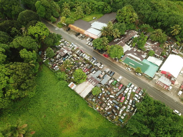 Kolonia town aerial view in Pohnpei, Micronesia