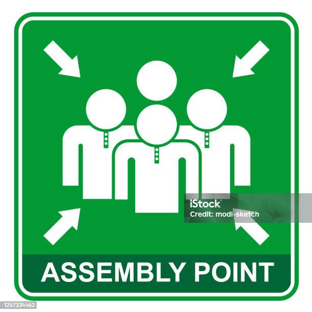 Assembly Signeasy Assembly Point Sign Vector Stock Illustration - Download Image Now ...