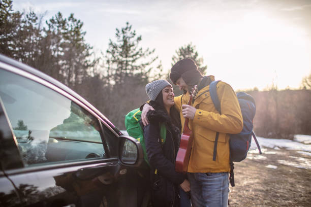 istock Hiking couple in nature 1257335265