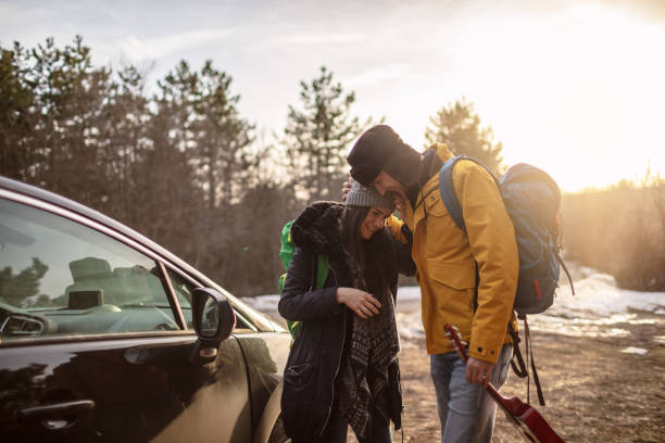 istock Hiking couple in nature 1257335911