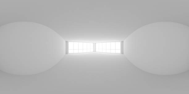 istock White empty business office room with light from large windows, HDRI map 1257339055