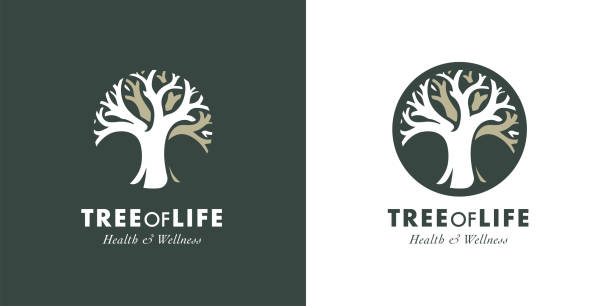 Tree of life template Tree of life template design. Natural growth symbol. Organic health and wellness sign. Green eco emblem. Vector illustration. tree of life stock illustrations