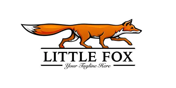 Vector illustration of Little fox template