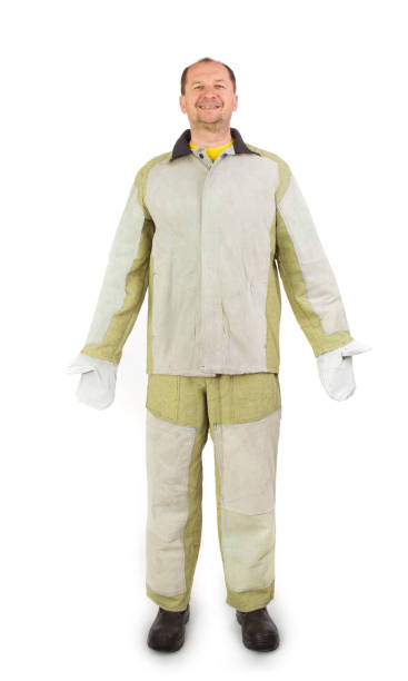 istock Welder in workwear suit. 1257341610