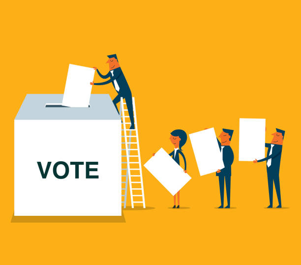 избирателей - election voting voting booth polling place stock illustrations