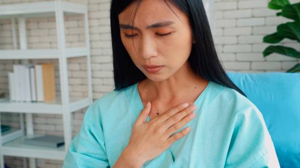 istock Sick patient infected by flu virus in hospital. 1257342545