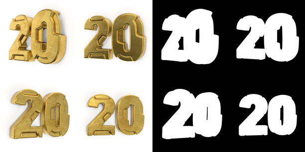 istock Set of golden number twenty years celebration 1257343348