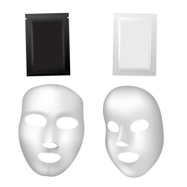istock White Facial Mask Cosmetics Packaging. Package design for face mask on white background 1257349484