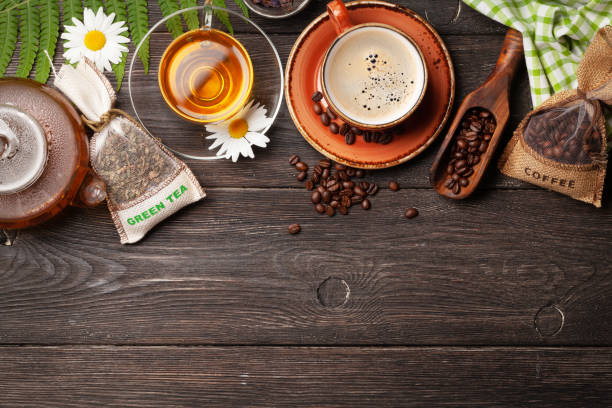 istock Herbal tea and espresso coffee 1257350388