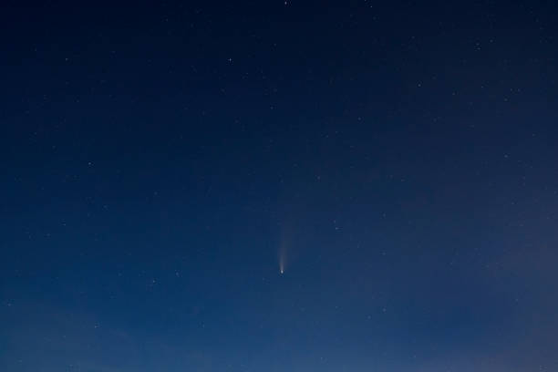 istock Comet Neowise in the dark night sky with stars above 1257351114