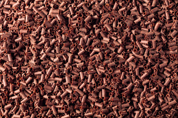 istock Black chocolate crumbs. Top view. 1257354534