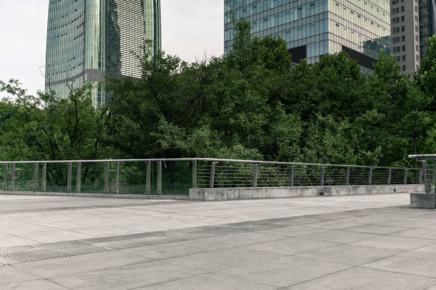 istock empty ground in modern street for copy space. 1257357494