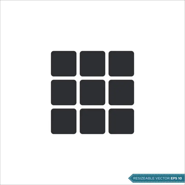 Vector illustration of Grid View Button Icon Vector Template Illustration Design