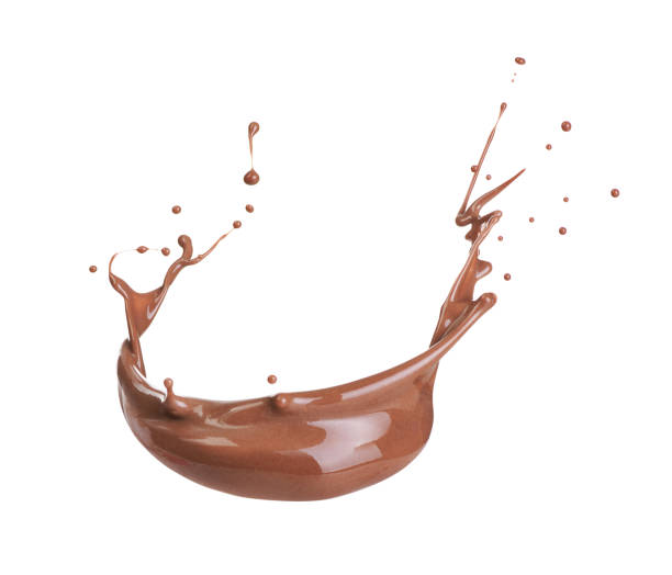 Splash of chocolate on white background