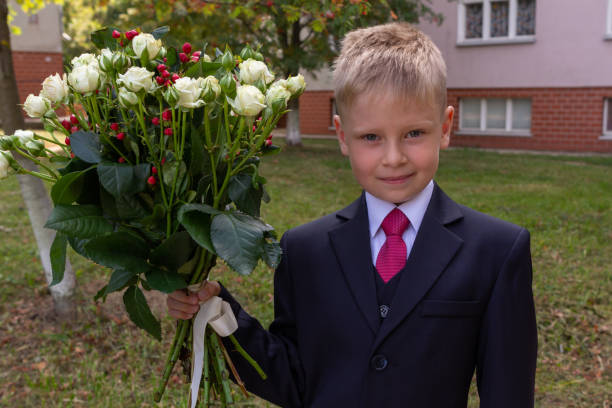 istock First grader going to go to school. 1257359878