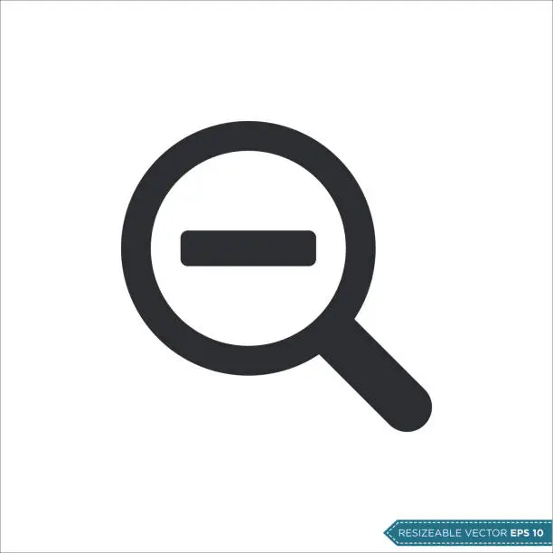 Vector illustration of Magnifying Glass Minus Sign Icon Vector Template Illustration Design