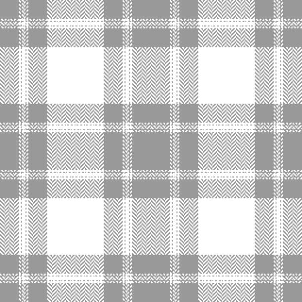 Grey Flannel Check Plaid Pattern Vector Seamless Herringbone Textured Tartan  Plaid Graphic For Modern Casual Fashion Textile Print Stock Illustration -  Download Image Now - iStock