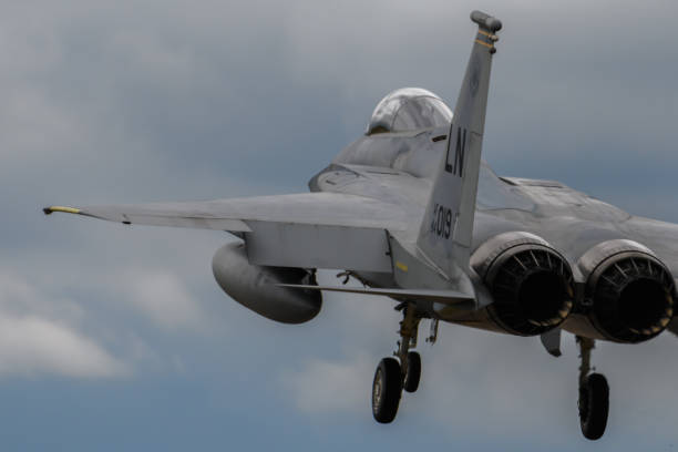 avion de chasse f-15c eagle de l’armée de l’air des états-unis - f15 photos et images de collection