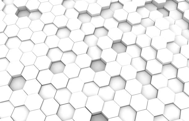 istock White hexagon 3D background texture. 3d rendering illustration. Futuristic abstract banner. 1257367943