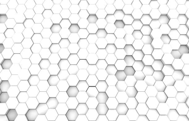 istock White hexagon 3D background texture. 3d rendering illustration. Futuristic abstract banner. 1257367960