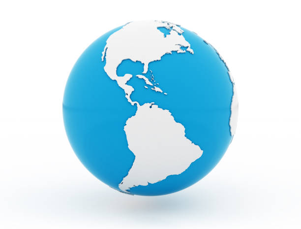 istock Blue globe United states isolated on white background 1257368248
