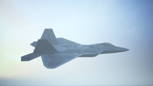 istock Fighter Jet Aircraft Flying Low Sunrise Sunset 1257369022