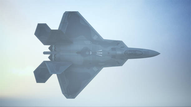 istock Fighter Jet Aircraft Flying Low Sunrise Sunset 1257369076