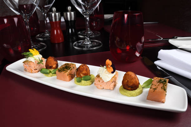 istock Pan-seared scallops, pear and mint puree.Gourmet elegant luxury eating concept fine dining selection 1257369577
