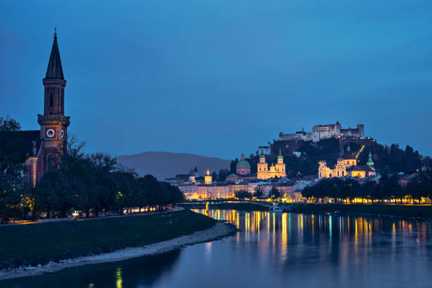 istock Salzburg city evening view 1257371037
