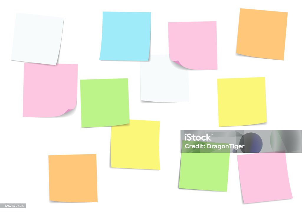 Attatchable Note Sticky Note And Note Paper Attached Stock Illustration - Download Image ...