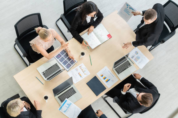 istock Business people group meeting shot from top view 1257373066