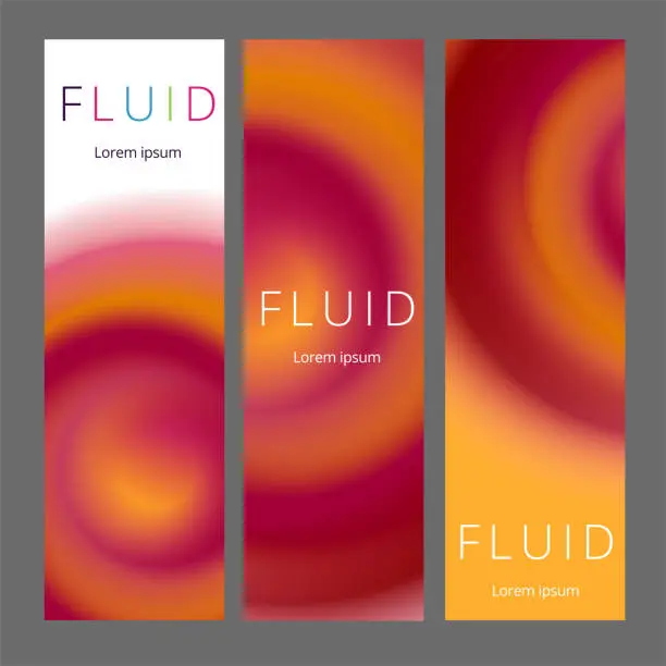 Vector illustration of Modern abstract vertical banners set. Cool gradient shapes composition. Futuristic design.